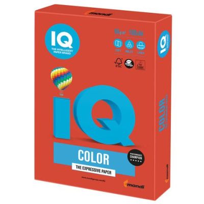Бумага  А4   80г/м2,  IQ color, кораллово-красная, 100л (22)
