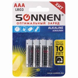 Батарейка  Sonnen  AAA, LR03,  Alkaline 4 шт/упак.в блистере
