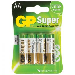 Батарейка  GP Super  АА, алкалиновая 1.5V (2/4)
