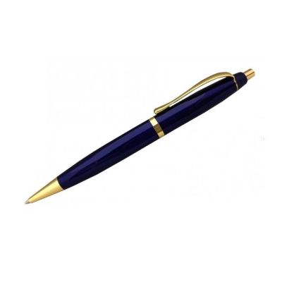 Ручка шар. Lamark автом., корпус синий с золотом, синяя, 0.7мм