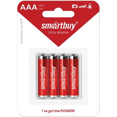 Батарейка  SmartBuy  ААA, алкалиновая (4)