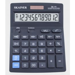 Калькулятор  настольный  Skainer SK-111  12раз., 140*176*45мм, двойное питание, черный