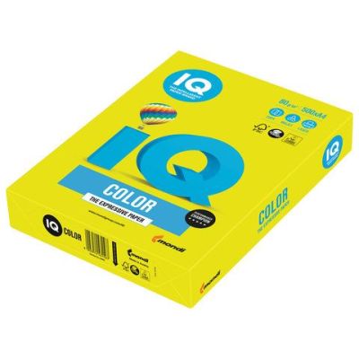 Бумага  А4   80г/м2,  IQ Color Neon, желтая, 500л