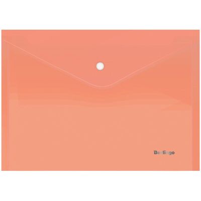 Папка конверт на кнопке  А4  Berlingo  Starlight, 180мкм  оранжевая (10)
