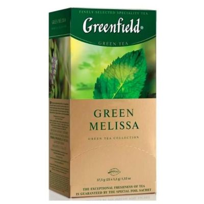 Чай Greenfield  Green Melissa, зеленый со вкусом мяты и мелиссы, 25п / 1.5г