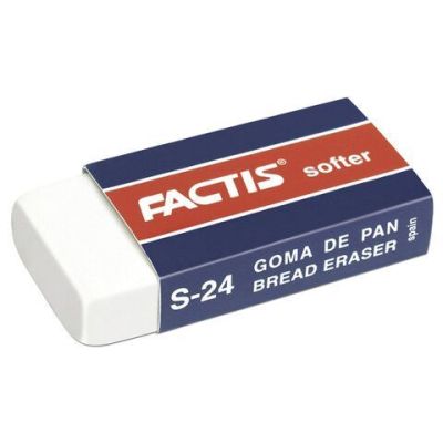 Ластик  FACTIS Softer S 24, (Испания), прямоугольный, 50*24*10мм, мягкий, синт.каучук, карт.держ(24)