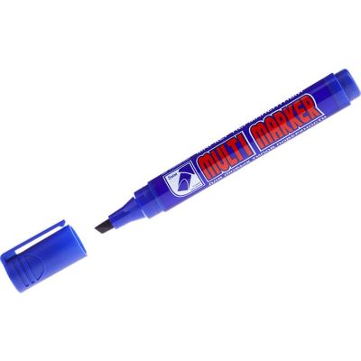 Маркер  перм.  Crown Multi Marker Chiser, синий скошенный, т/л 5мм (12)