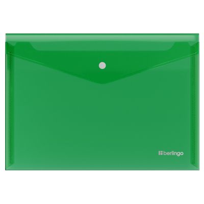 Папка конверт на кнопке  А4  Berlingo  «No Secret»,200мкм, зеленая (12)