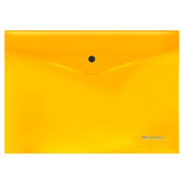 Папка конверт на кнопке  А4  Berlingo «Neon»  200мкм, прозрачная оранжевый неон (12)