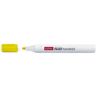 Маркер-краска  желтый   Hatber, т/л 4мм (12)
