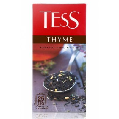 Чай Tess (Тесс) Thyme, черный байховый с чабрецом, 25 пакетиков по 1.5г
