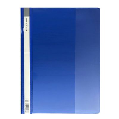 Папка - скоросшиватель с проз.верхом А4  KINARY, плотн.пласт.+карман, синяя (12/120/480)
