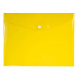 Папка конверт на кнопке  А5+  inФормат, желтая, 180мкм (10)