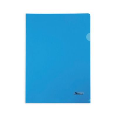 Папка - уголок  .А4 Hatber, 180мкм прозрачная Синяя  (20/400)