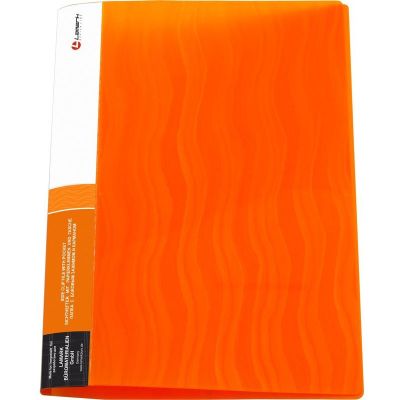 Папка с зажимом  Lamark Волна + карман, оранжевая 0.6мм (12)