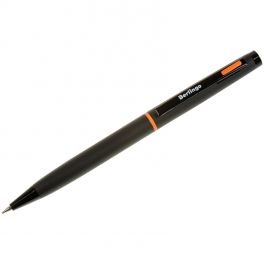 Ручка шар. Berlingo Color Zone, автом., корпус черный, с оранжевыми акцентами, синяя, 0.7мм