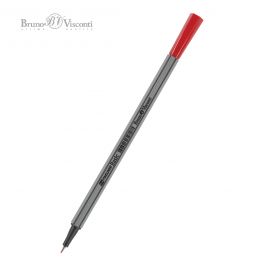 Ручка капиллярная Bruno Visconti Basic 0.4мм, красная, мет.нак., шестигр.корпус