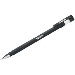 Ручка гел.  Berlingo Velvet, черная 0.5мм, прорезиненный корпус (12)