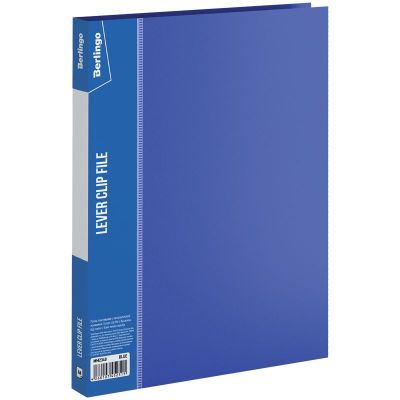 Папка с зажимом  Berlingo Standart  Синяя 700мкм + карман, корешок 17мм, до 100л (30)