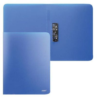 Папка с зажимом  Proff Next + карман, синяя 0.6мм (6/60)