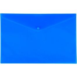 Папка конверт на кнопке  А4  Lamark 0.18мм, глянцевая Синяя (10/160)