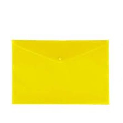 Папка конверт на кнопке  А4  Lamark 0.18мм, глянцевая Желтая (10/160)