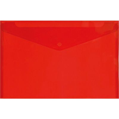 Папка конверт на кнопке  А4  Lamark 0.18мм, глянцевая Красная (10/160)