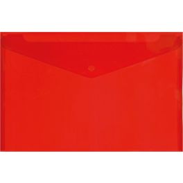 Папка конверт на кнопке  А4  Lamark 0.18мм, глянцевая Красная (10/160)
