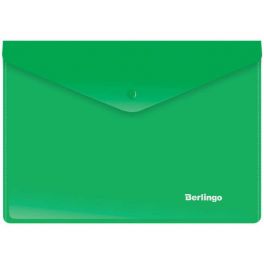 Папка конверт на кнопке  А5+  Berlingo, 180мкм зеленая (10)
