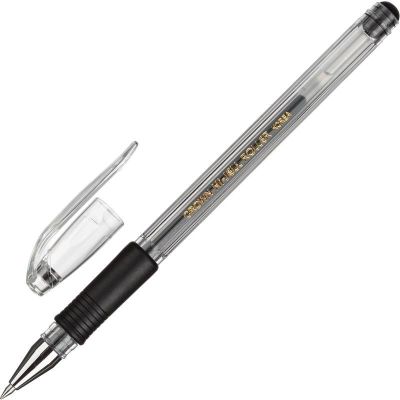 Ручка гел.  Crown  0,5мм  черная, рез.упор (12)