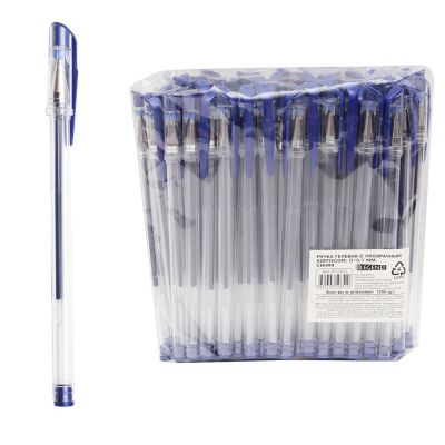 Ручка гел.  Legend  синяя 0.7мм, корпус прозрачный, п/п (100)