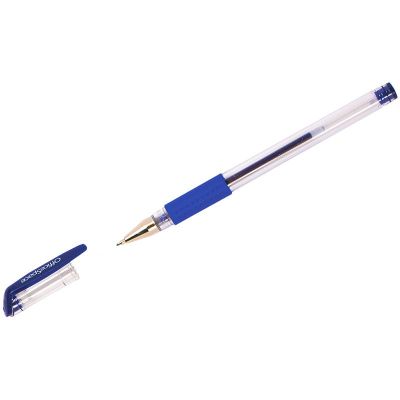 Ручка гел.  OfficeSpace  синяя 0.5мм, прозр.корпус, рез.держ. (12)