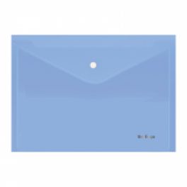 Папка конверт на кнопке  А4  Berlingo  Starlight, 180мкм  голубая  (10)