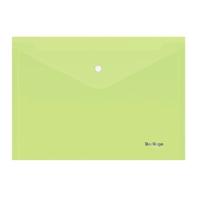 Папка конверт на кнопке  А4  Berlingo  Starlight, 180мкм  салатовая   (10)