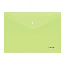 Папка конверт на кнопке  А4  Berlingo  Starlight, 180мкм  салатовая   (10)