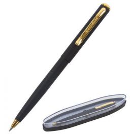 Ручка шар.поворот.мех. Brauberg  Maestro, синяя 0,5мм, корпус черный, золот.детали