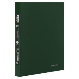 Папка - скоросшиватель  Brauberg Диагональ + карман  т-зеленая, 0.6мм, до 100л ()