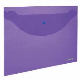 Папка конверт на кнопке  А4  Юнландия, фиолетовая 180мкм,  (10)