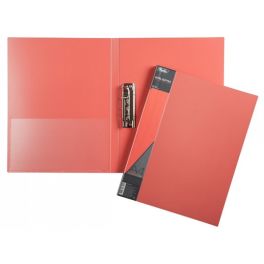 Папка с зажимом  Hatber Standart + карман, красная, корешок 17мм (30)