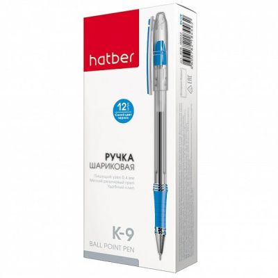 Ручка шар.  Hatber K-9, синяя 0.4мм (12)
