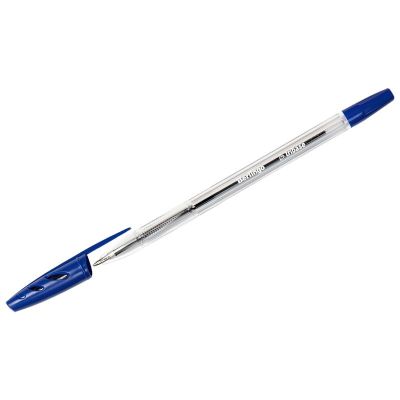 Ручка шар.  Berlingo Tribace, синяя 1.0мм, корпус прозрачный (50)