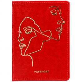 Обложка д/паспорта  OfficeSpace Life line, кожзам.красный