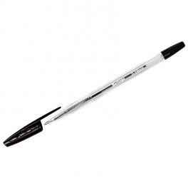 Ручка шар.  Berlingo Tribace, черная 1.0мм, корпус прозрачный (50)