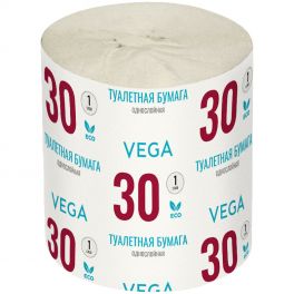 Туалетная бумага 1-х слойная Vega 30м, серая  (48)