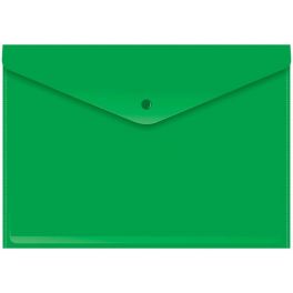 Папка конверт на кнопке  А4  Lamark 0.18мм, глянцевая Зеленая (10/160)