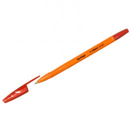Ручка шар.  Berlingo Tribace Orange, красная  0.7мм, корпус прозрачный (50)