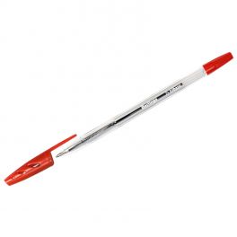 Ручка шар.  Berlingo Tribace, красная 1.0мм, корпус прозрачный (50)