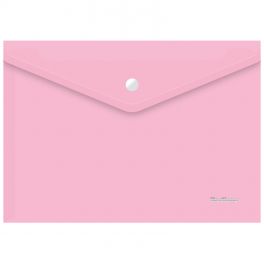 Папка конверт на кнопке  А4  Berlingo  «Starlight», 180мкм, прозрачная розовая