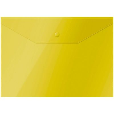 Папка конверт на кнопке  А4  OfficeSpace 150мкм желтая