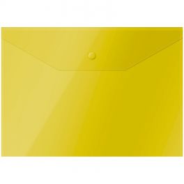 Папка конверт на кнопке  А4  OfficeSpace 150мкм желтая